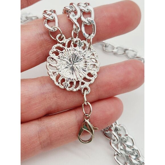 Retro Y2K Coin Belt 15-36" Layered 3 Strand Front Chain Cameo Coin Dangle Chic - Picture 4 of 12